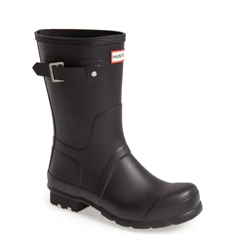 Hunter Original Men's Short Waterproof Rain Boots in Black